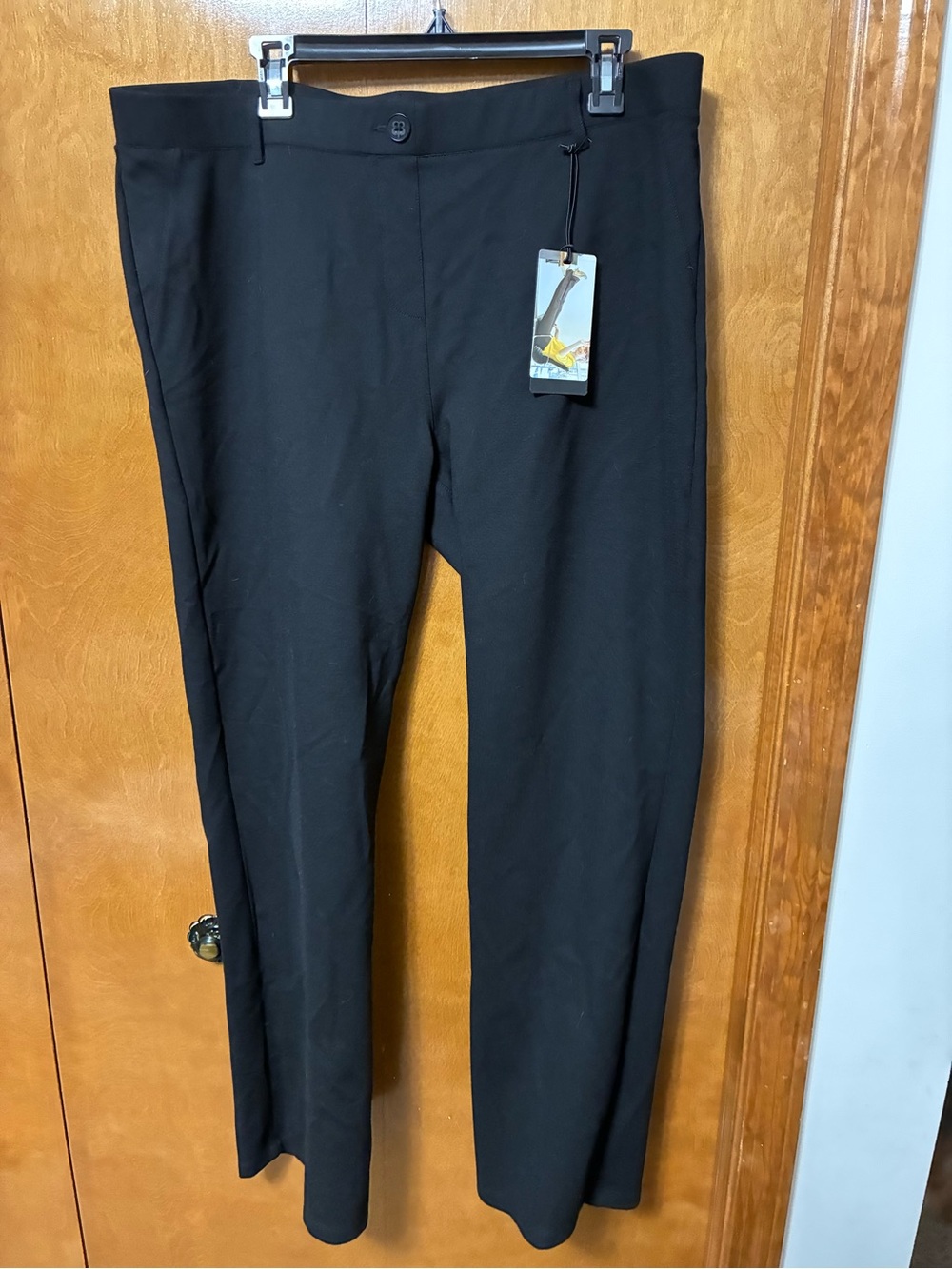 Betabrand Black Women's Stretch Straight-Leg Pants